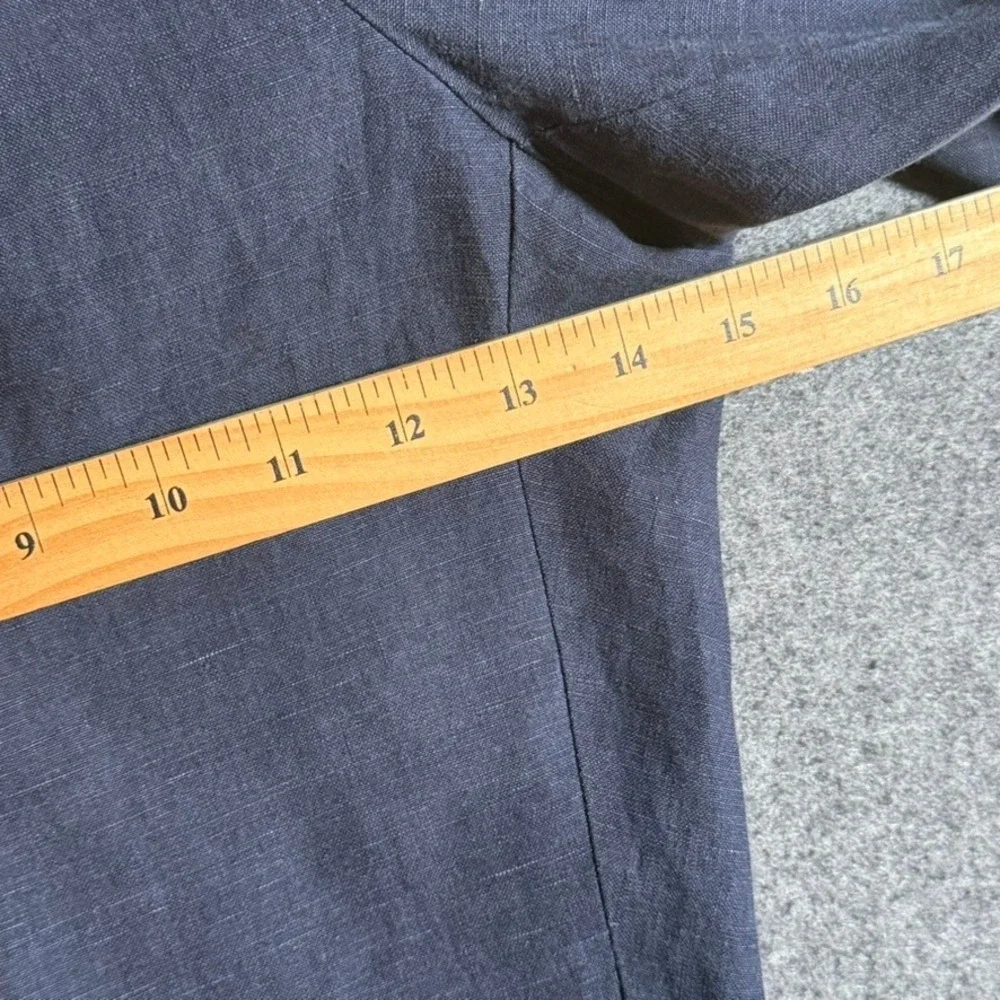 De Bonne Facture Navy 100% Linen Easy Trousers Made in France Men Sz 50 US 34